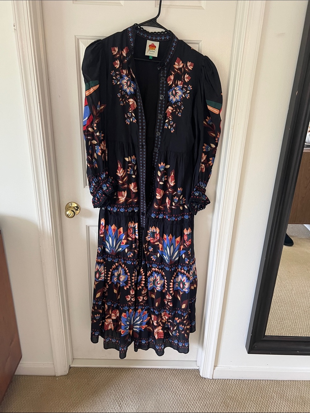 FARM RIO Black Floral Tiered Maxi Dress - Black - Picture 8 of 13